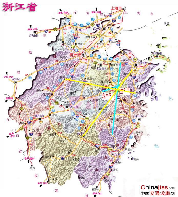 建甬丽高速,途径宁波奉化新昌磐安永康缙云丽水,实现浙江所有地级市